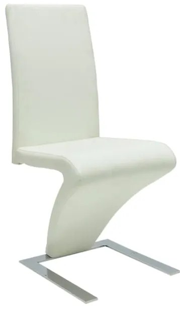 Cadeiras de jantar 2 pcs couro artificial branco