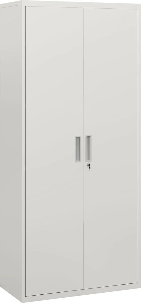 HOMCOM Armário para Arquivos de 5 Níveis com Chaves Prateleiras Ajustáveis Armário de Arquivos Metálico 80x40x180 cm Branco | Aosom Portugal
