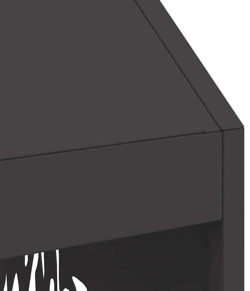 Fogão a Lenha Preto 50x50x100 cm Aço