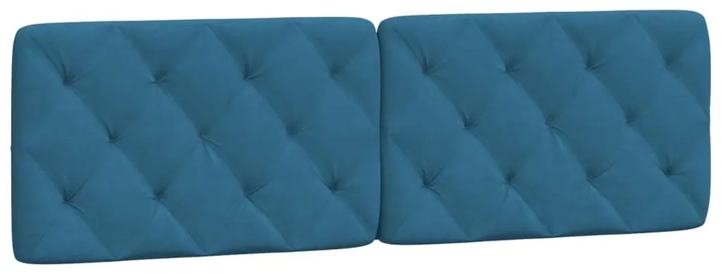 Estrutura de cama c/ luzes LED 160x200 cm veludo azul