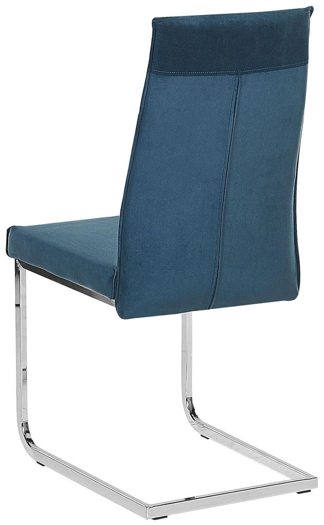 Conjunto de 2 cadeiras em veludo azul ROCKFORD Beliani