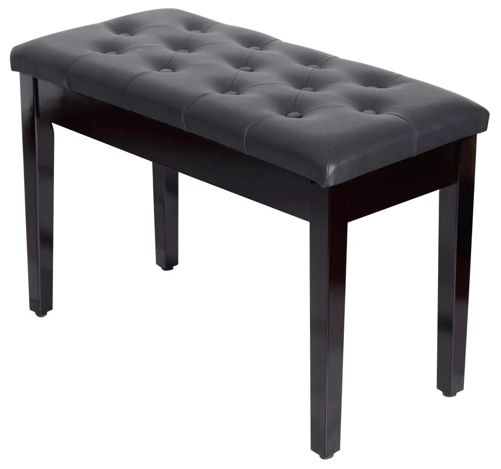 HOMCOM Banco de Piano Banco para Piano com Espaço de Armazenamento Assento de Couro Sintético Acolchoado76x36x50cm Preto