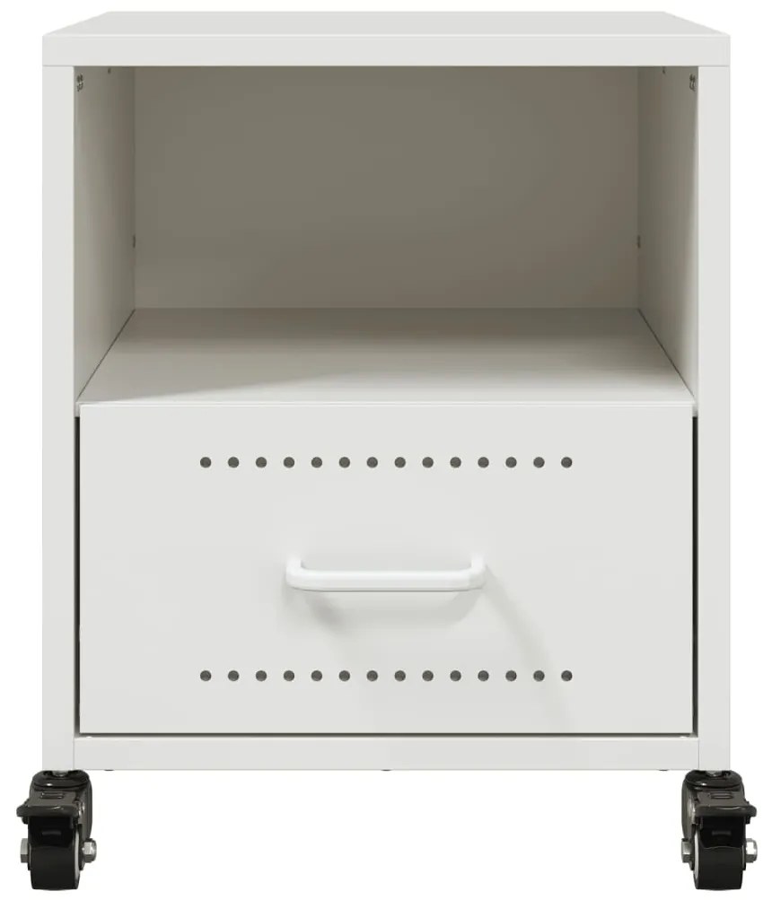 Mesas de cabeceira 2 pcs 36x39x43,5 cm aço branco