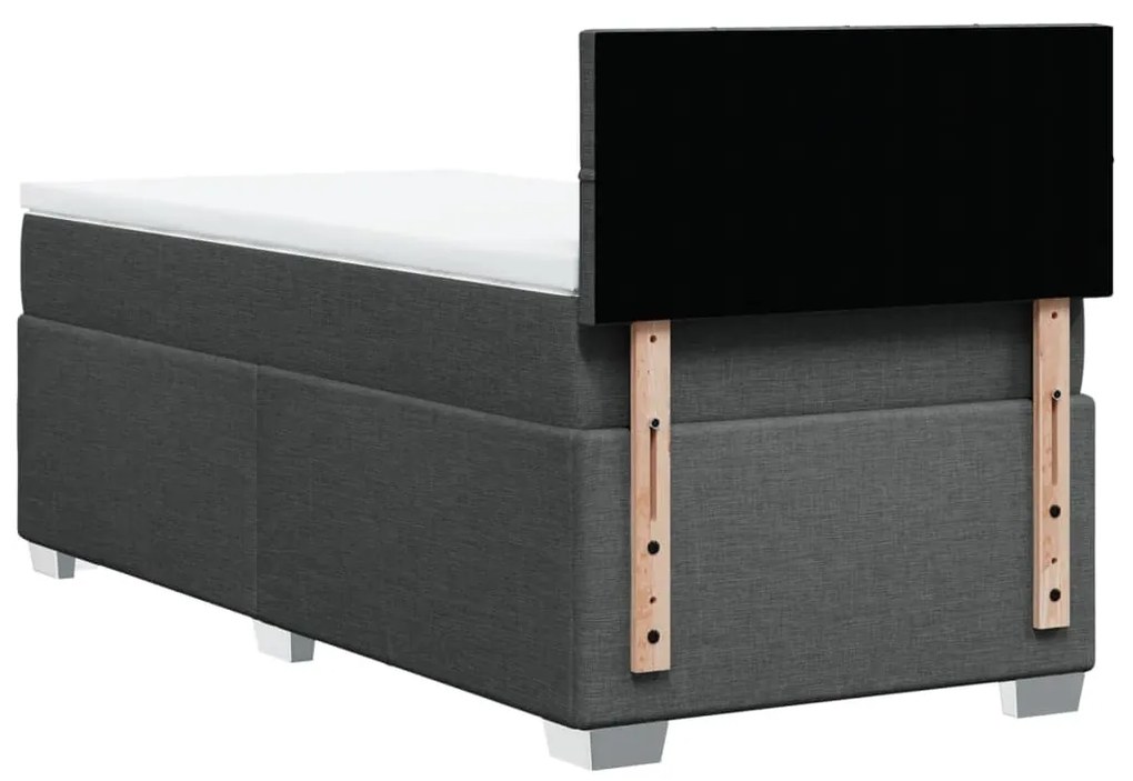 Cama com molas/colchão 90x190 cm tecido cinza-escuro