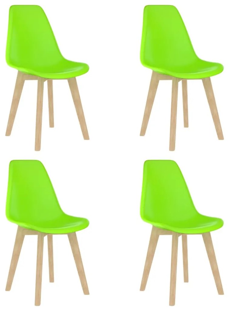 Cadeiras de jantar 4 pcs plástico verde