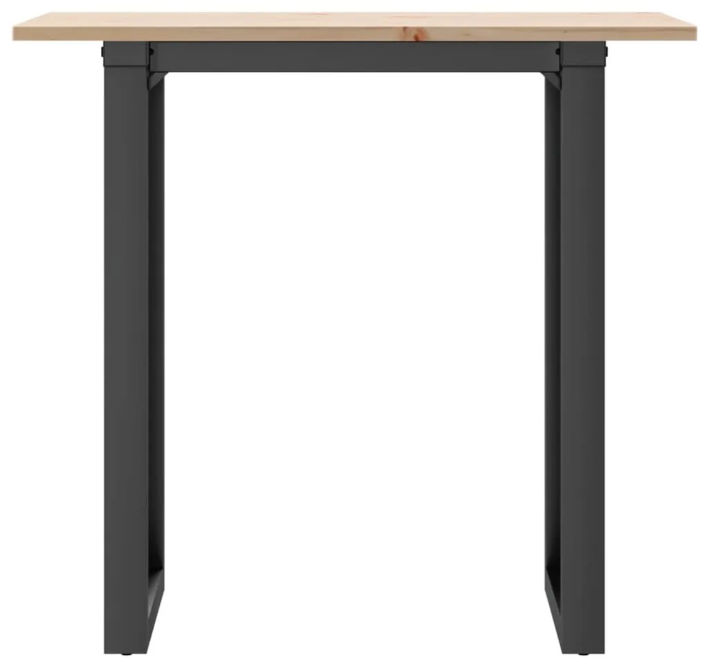 Mesa de jantar estrutura em O 80x50x75 cm pinho e aço