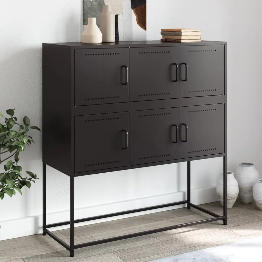 Aparador 100,5x39x107 cm aço preto
