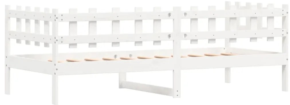 Sofá-cama sem colchão 80x200 cm madeira de pinho maciça branco