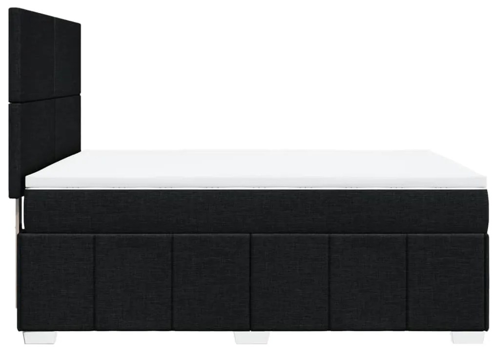 Cama com molas/colchão 140x190 cm tecido preto