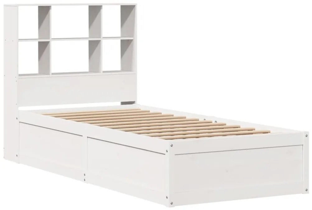 Cama sem colchão 90x200 cm madeira de pinho maciça branco