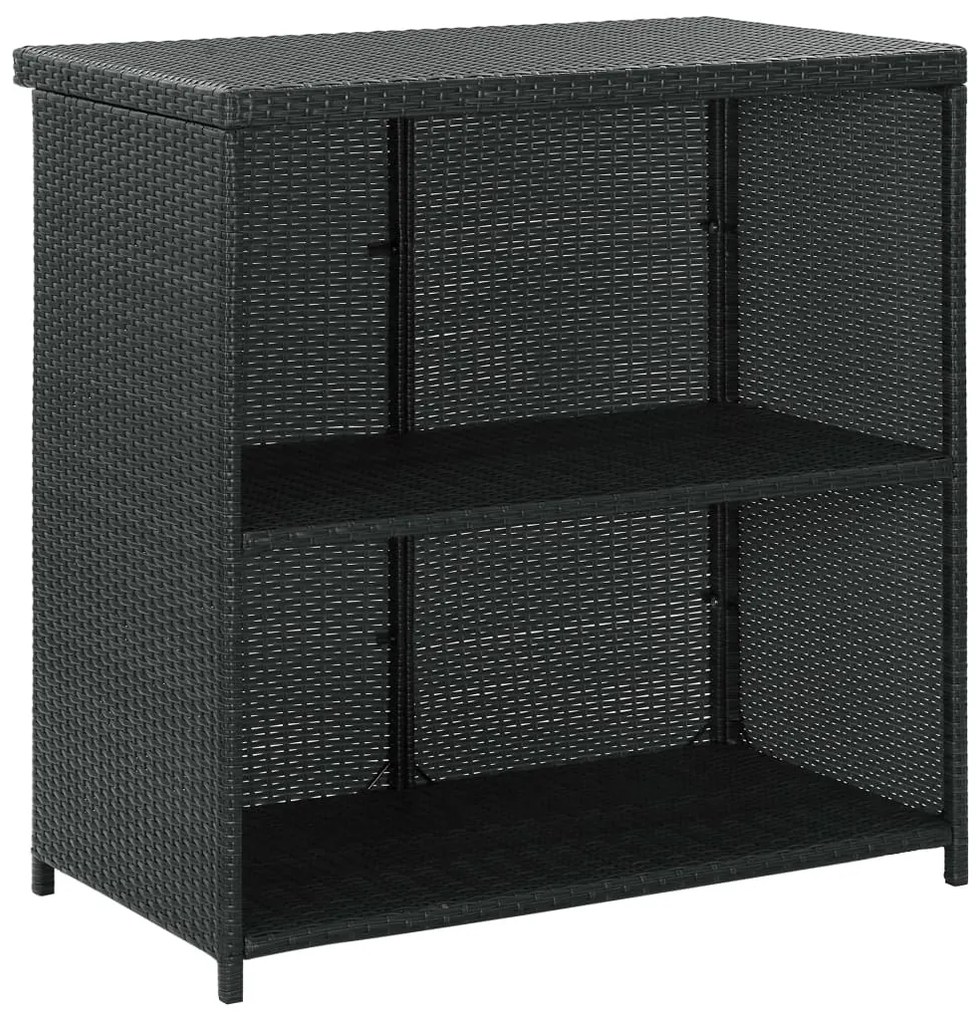 3 pcs conjunto de bar vime PE preto