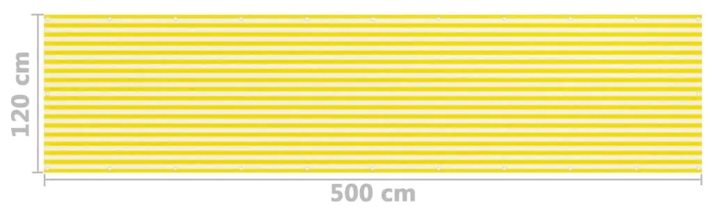Tela de varanda 120x500 cm PEAD amarelo e branco