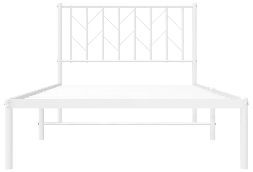 Estrutura de cama com cabeceira 100x200 cm metal branco