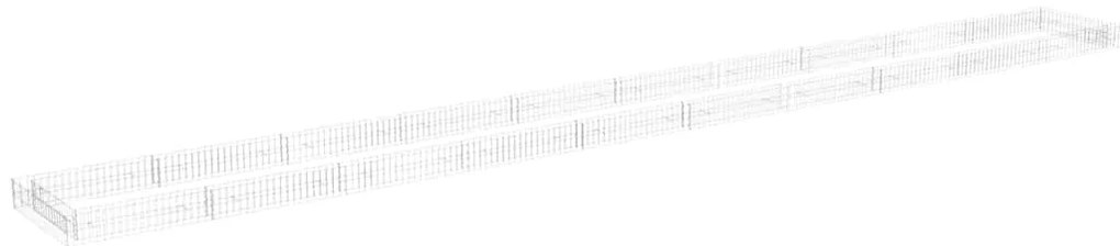 vidaXL Canteiro elevado/cesto gabião 1000x100x20 cm aço galvanizado