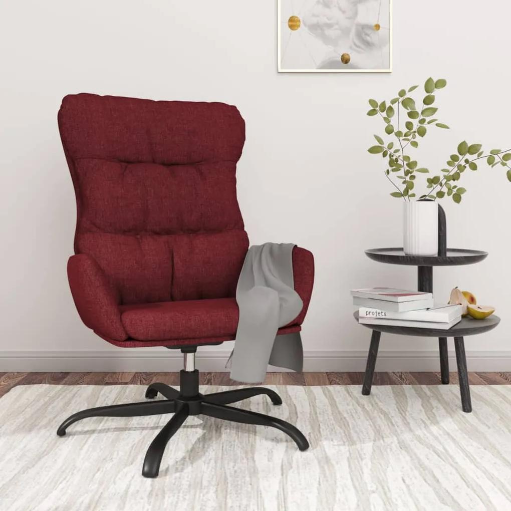 341184 vidaXL Cadeira de descanso tecido vermelho tinto