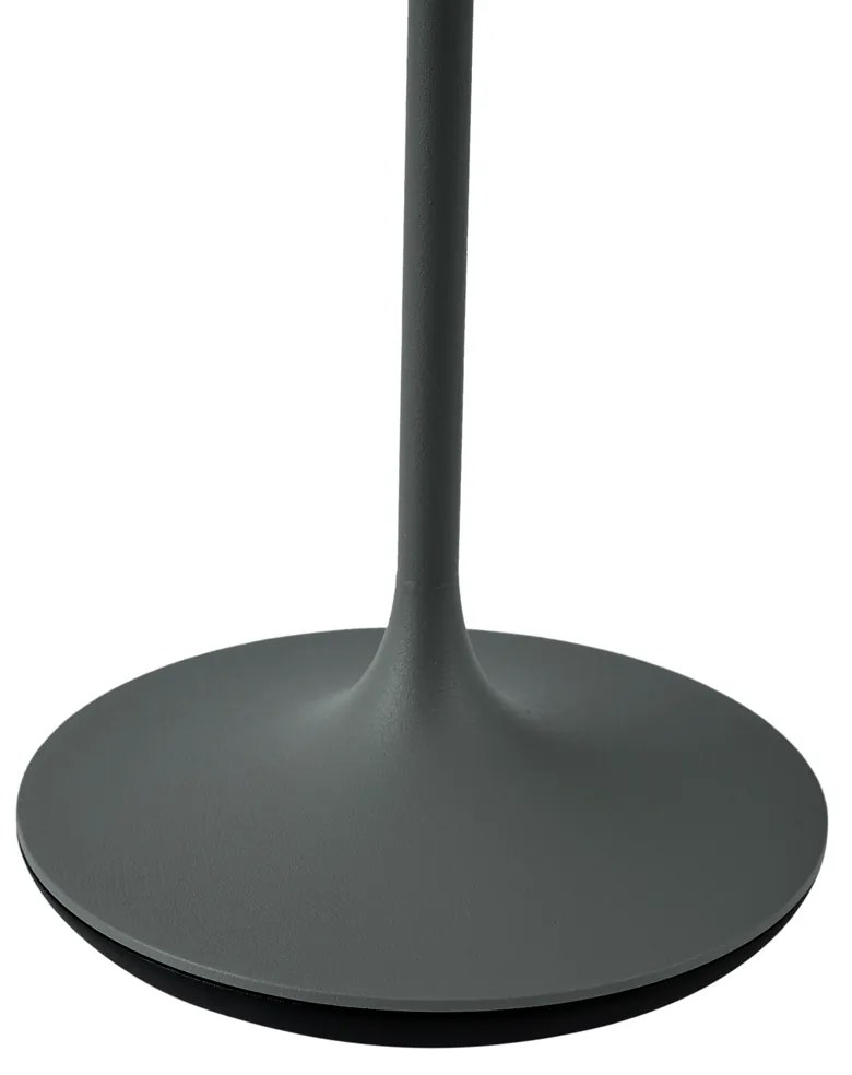 Candeeiro de Mesa Cinzento Escuro Incl. LED IP65 Recarregável com Estação de Carregamento - Bass