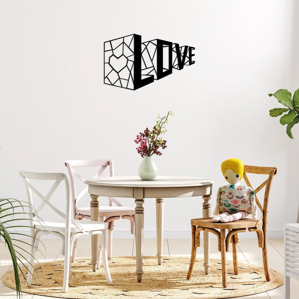 Acessório Decorativo de Parede Love 4 – Preto – 68 x 42 cm