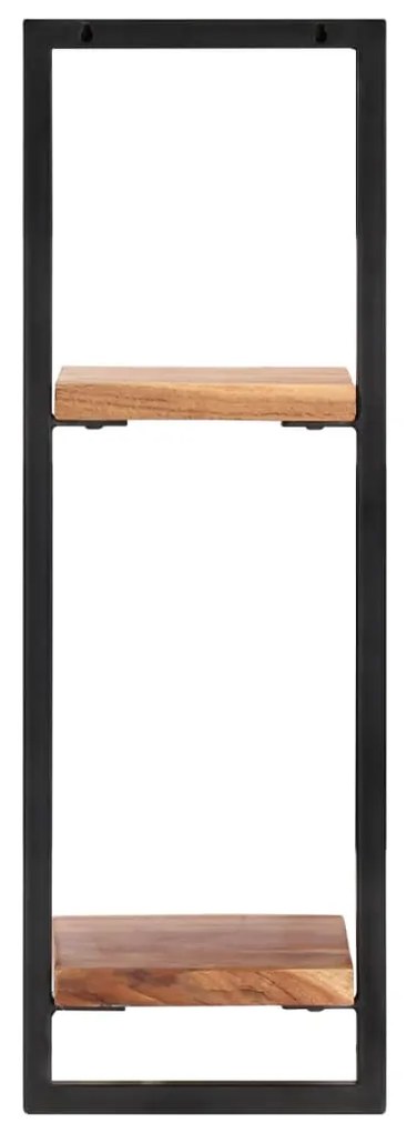 Prateleiras de parede 2 pcs 25x25x75 cm acácia maciça e aço