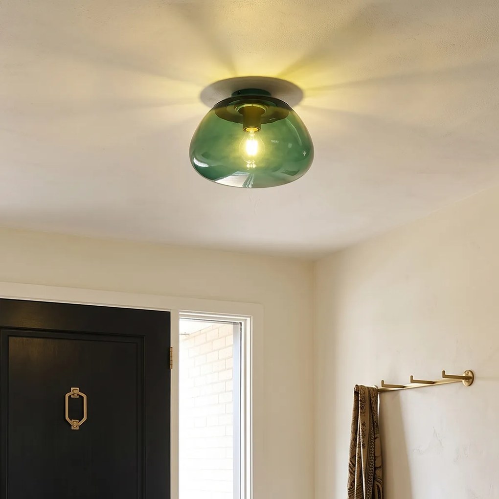Candeeiro de Teto de Design Verde com Vidro Verde - Giselle