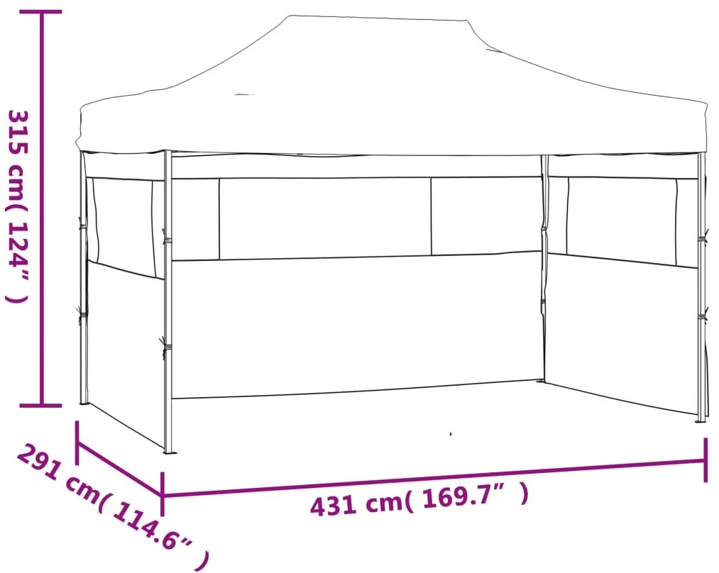 Tenda dobrável com 3 paredes 3x4,5 m antracite