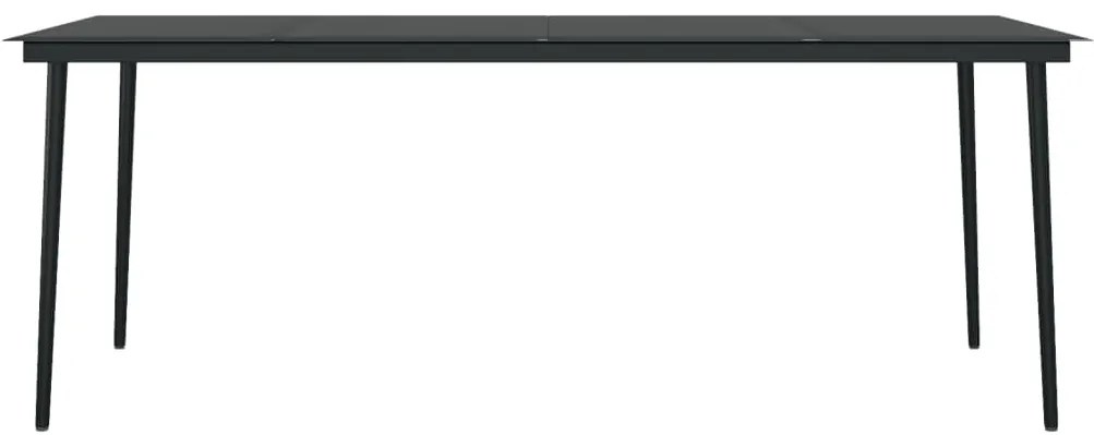 7 pcs conjunto de jantar para jardim preto