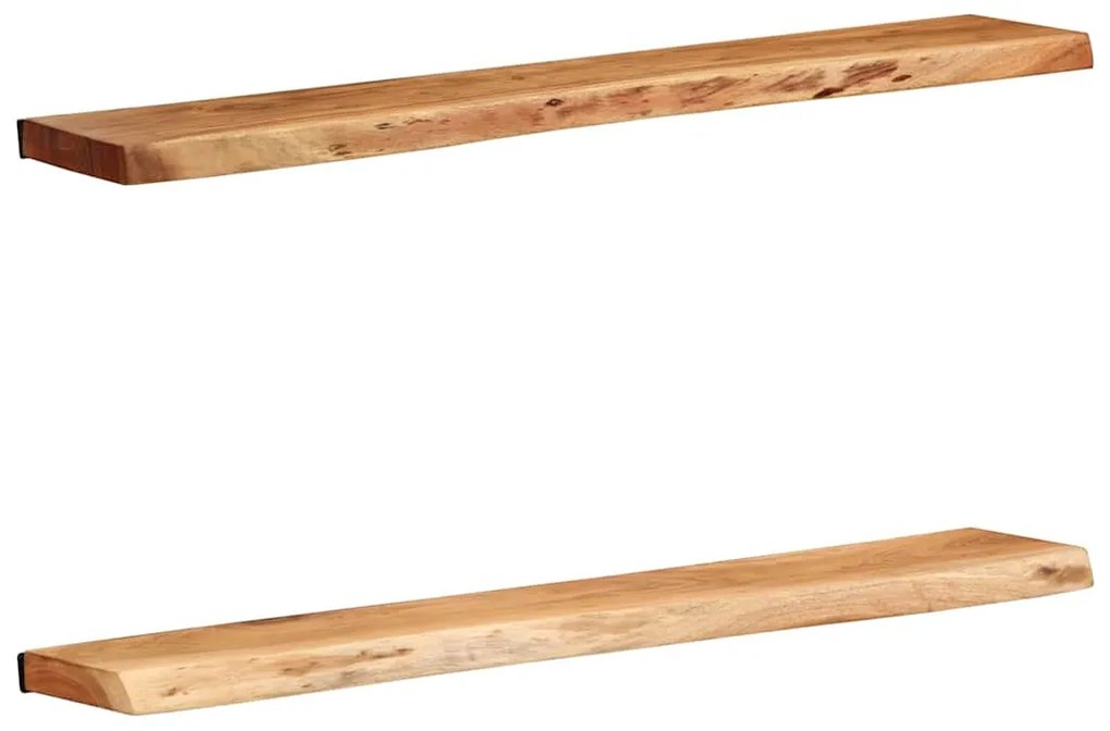 vidaXL Prateleiras parede 2 pcs 100x20x3,5 cm madeira de acácia maciça