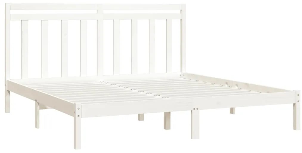 Estrutura de cama 200x200 cm madeira maciça branco