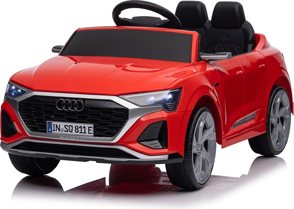 Carro elétrico para Crianças 12V 4x4 Audi SQ8, Rodas de espuma EVA, comando, assento Couro ecológico Vermelho