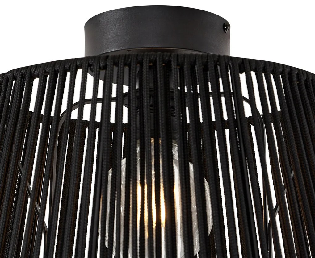 Plafon de exterior Japandi com corda preta IP54 - Jayla