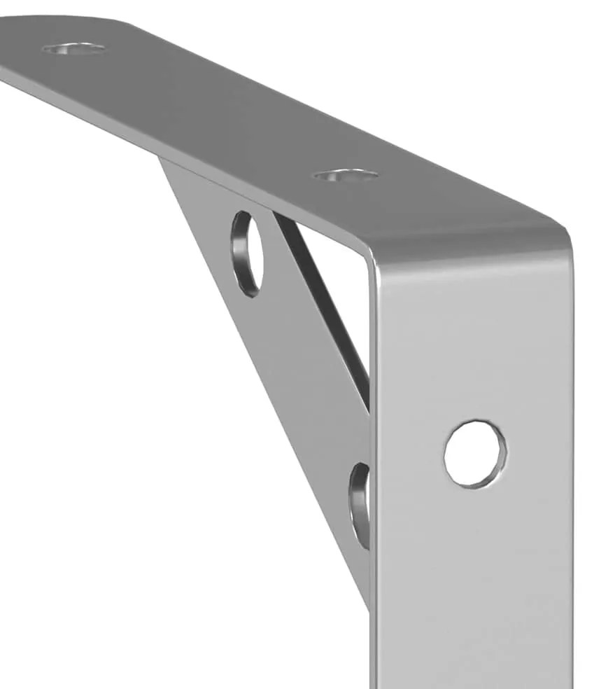 Suportes prateleira 4pcs 15x2,5x11,5 cm aço inoxidável prateado