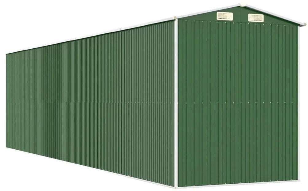 Abrigo de jardim 192x772x223 cm aço galvanizado verde