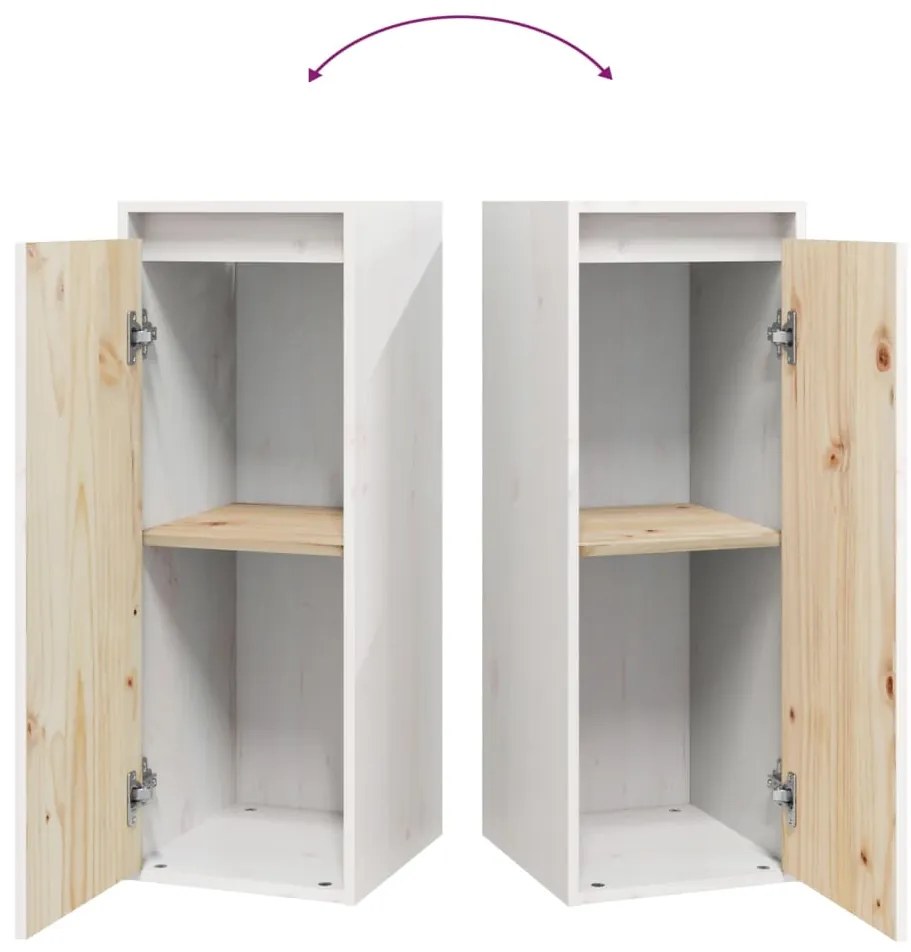Mesas de cabeceira 2 pcs 30x30x80 cm pinho maciço branco