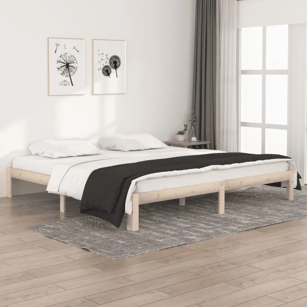 vidaXL Estrutura de cama 200x200 cm madeira de pinho maciça