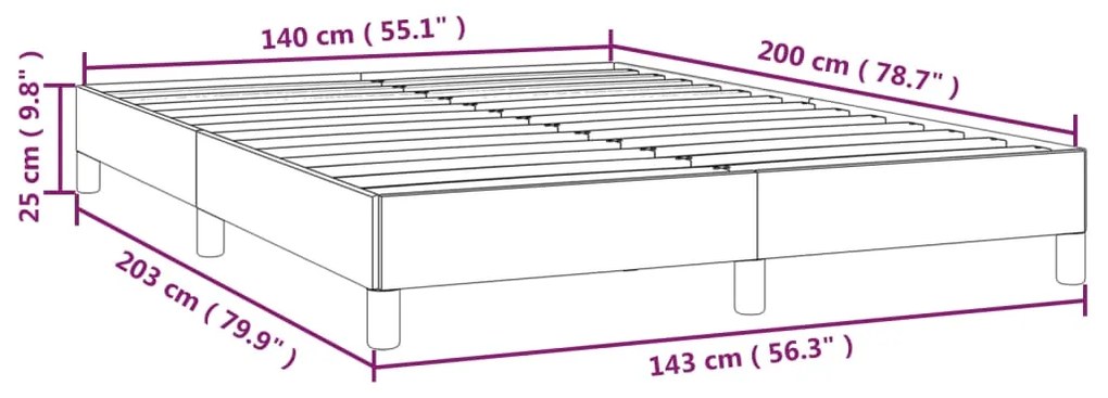 Estrutura de cama 140x200cm couro artificial castanho