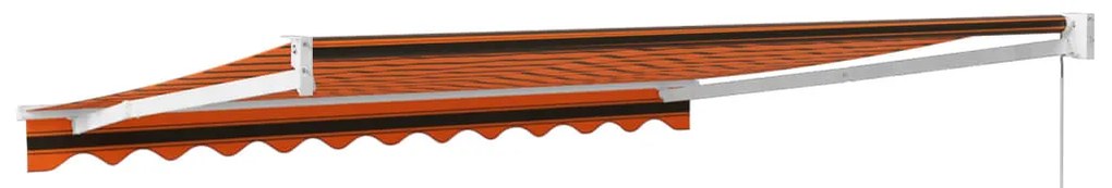 Toldo retrátil 3x2,5 m tecido e alumínio laranja e castanho