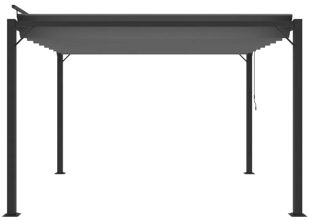 Gazebo c/ telhado de persiana 3x3 m tecido antracite e alumínio
