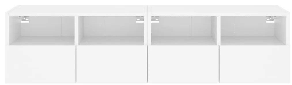 Móveis de parede p/ TV 2pcs 60x30x30cm derivados madeira branco