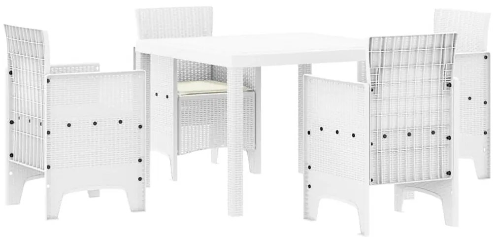 Conjunto de Jantar para Jardim 5 pcs Branco