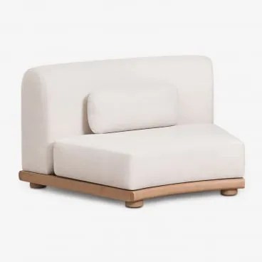 Módulo Central Curvo Para Sofá Modular De Jardim Em Madeira De Acácia Gerard Marrom Acácia Claro - Sklum