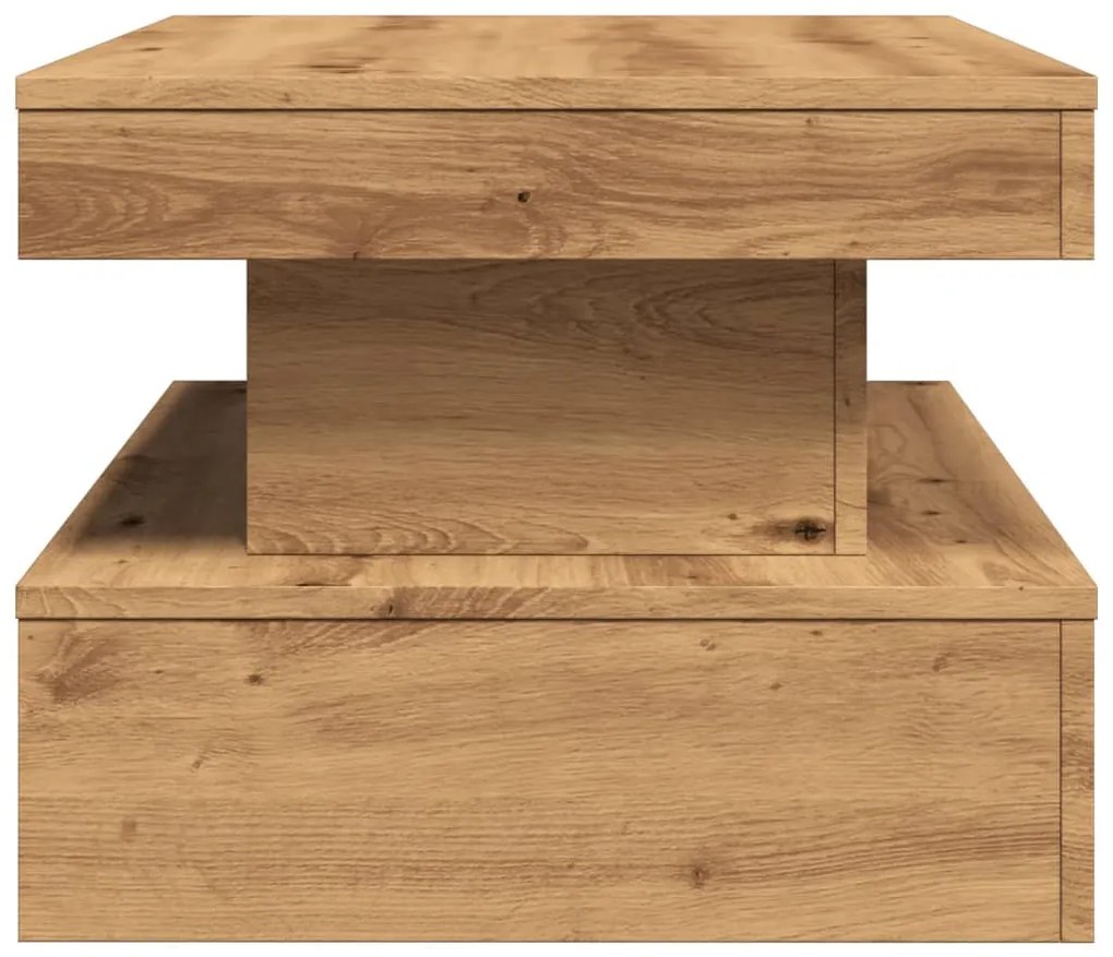 Mesa de centro com luzes LED 90x50x40 cm carvalho artisiano