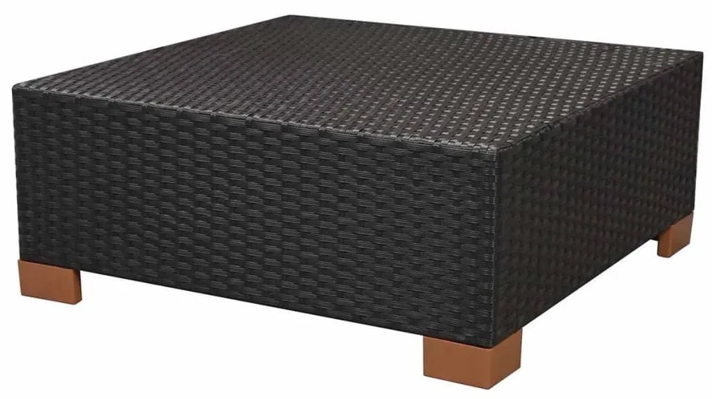 8 pcs conjunto lounge de jardim c/ almofadões vime PE preto