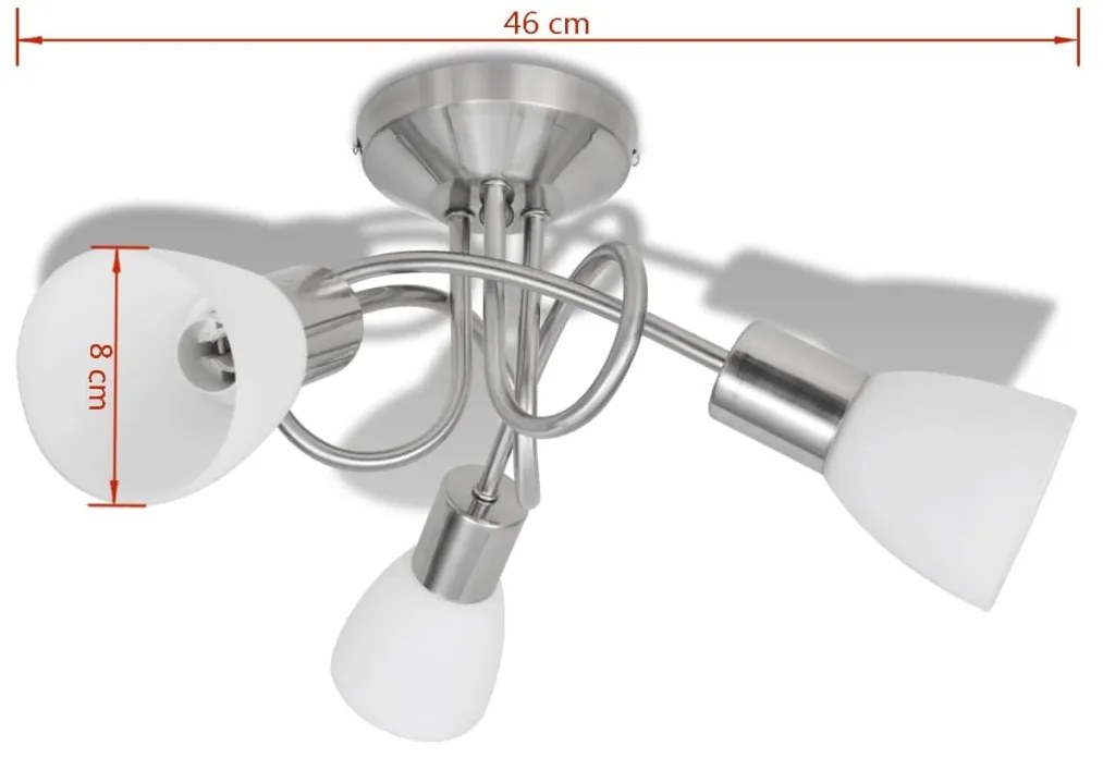 Candeeiro de teto com tonalidades de vidro para 3 lâmpadas E14