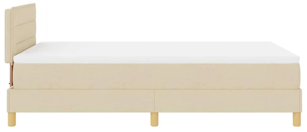 Cama Box Spring com Colchão Creme 120x200 cm Tecido