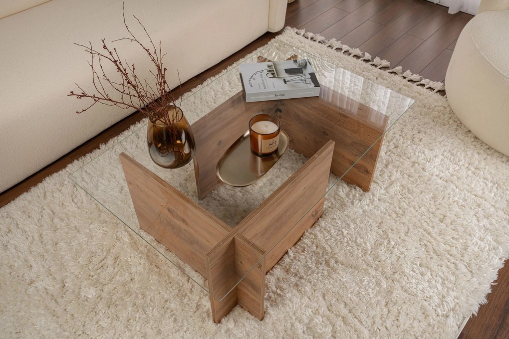 Mesa de Café Vetrino - Pinho Atlântico - 105x40x65cm