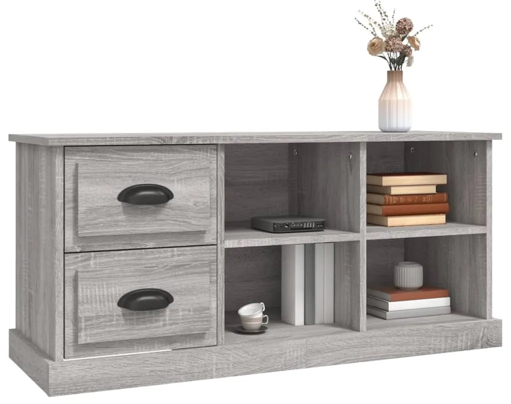 Móvel de TV 102x35,5x47,5 cm derivados de madeira cinza sonoma