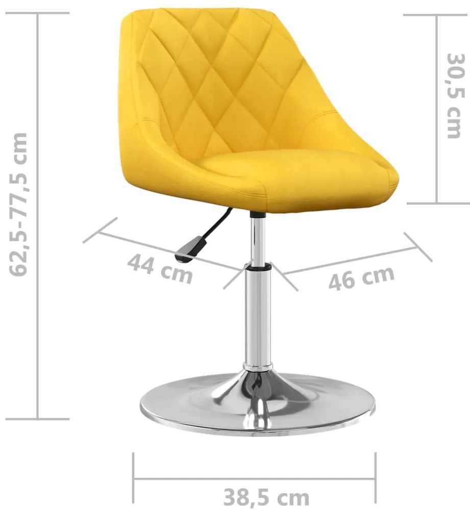 Cadeiras de jantar giratórias 4 pcs veludo amarelo mostarda