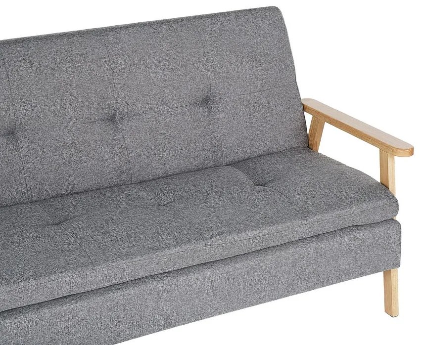 Sofá-cama estofado em tecido cinzento claro TJORN Beliani