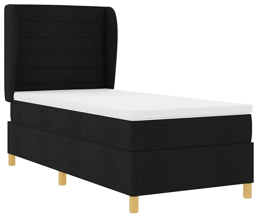 Cama Box Spring com Colchão vidaXL Preta 80x200 cm Tecido