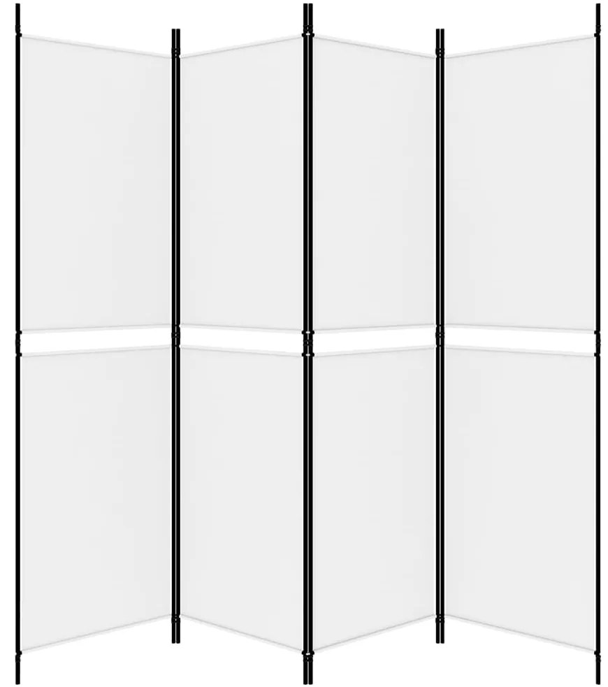 Biombo/divisória com 4 painéis 200x180 cm tecido branco