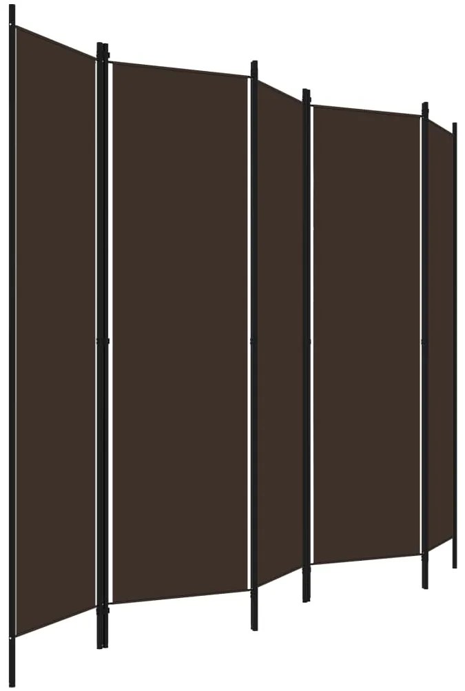Divisão de quarto com 5 painéis 250x180 cm castanho
